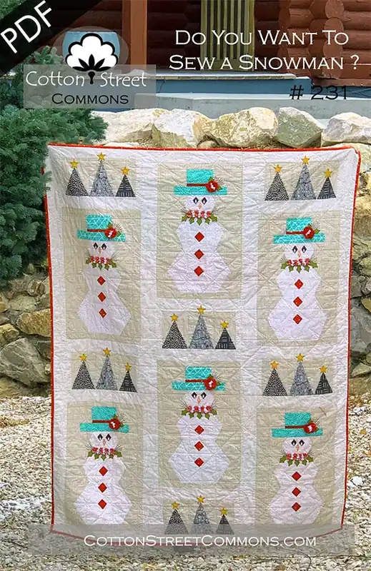 Do You Want To Sew A Snowman? Downloadable PDF Quilt Pattern | Cotton Street Commons Viral