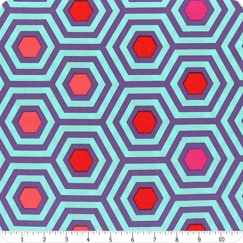 Limited Time Neon True Colors Peacock Hexy 108" Wide Sateen Yardage | SKU# QBTP012-PEACOCK