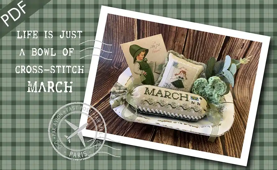 Don’t Miss Out March Life is Just a Bowl of Cross Stitch Downloadable PDF Cross Stitch Pattern | Pine Mountain Designs