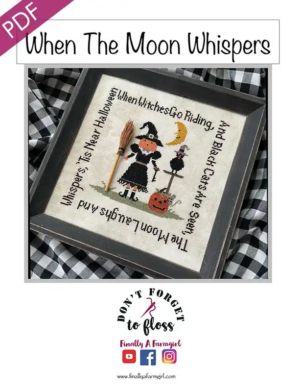 When The Moon Whispers Downloadable PDF Cross Stitch Pattern | Finally A Farmgirl Brand New