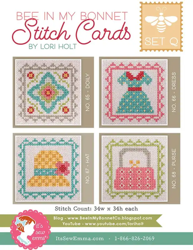 Price Cut Bee in My Bonnet Stitch Cards Set Q | Lori Holt of Bee in my Bonnet #ISE-4015