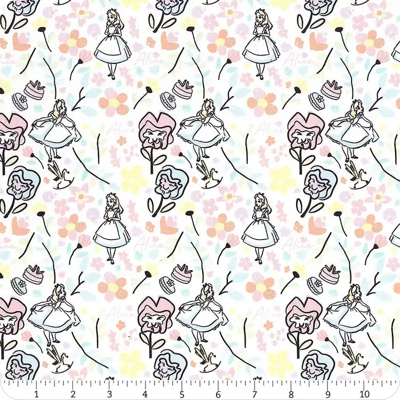 Alice in Wonderland III White Wonderland Forest Yardage | SKU# 85020401-01 New Release