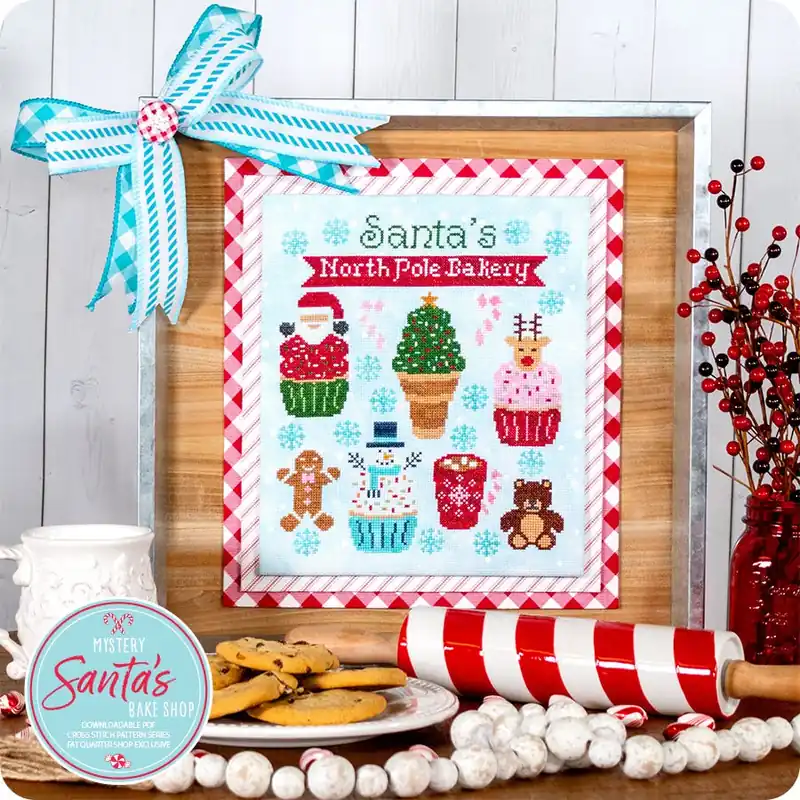 Luxury Santa's Bake Shop Downloadable PDF Cross Stitch Pattern Series | Fat Quarter Shop Exclusive