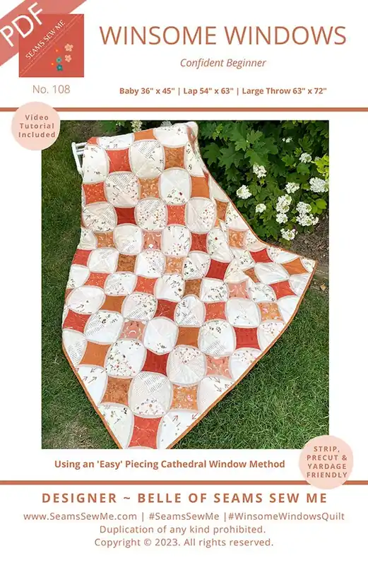 Winsome Windows Downloadable PDF Quilt Pattern | Seams Sew Me Warranty Included