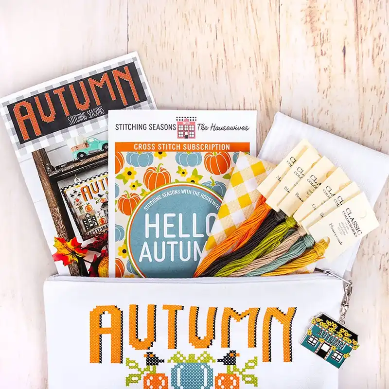 Limited Edition Autumn Stitching Seasons Cross Stitch Kit | August 2023 Stitching Seasons with the Housewives