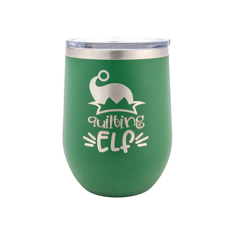 Place Order 12oz Green Quilting Elf Tumbler | Wholesale Boutique #TWB12-QE-GRN