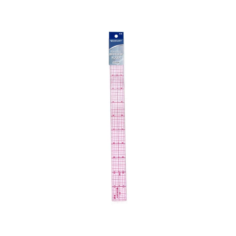 Brand New 1" x 12" 8ths Graph Beveled Ruler | Westcott #B-60