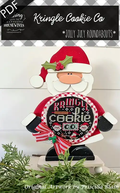 Kringle Cookie Co Downloadable PDF Cross Stitch Pattern | Stitching with the Housewives RoundAbouts Exclusive