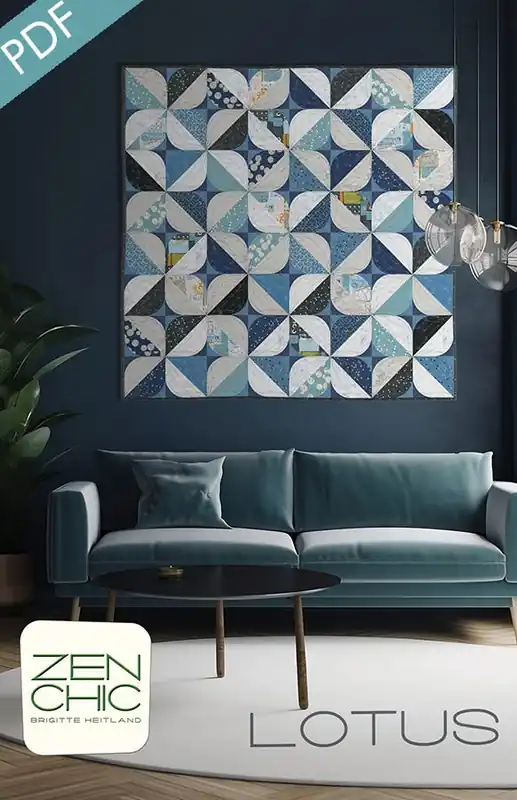 Lotus Downloadable PDF Quilt Pattern | Zen Chic Free Shipping
