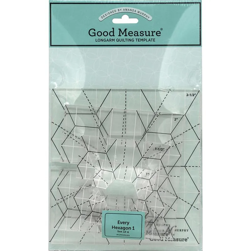 Long Arm Hexagons Set 1 Quilting Templates | Amanda Murphy for Good Measure #GMAMHX1 Fresh Stock