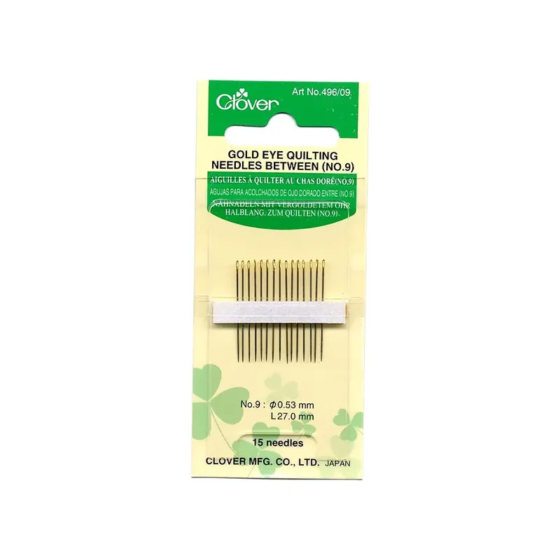 Next Day Delivery Clover Size 9 Gold Eye Quilting Between Needles | Clover #496/09