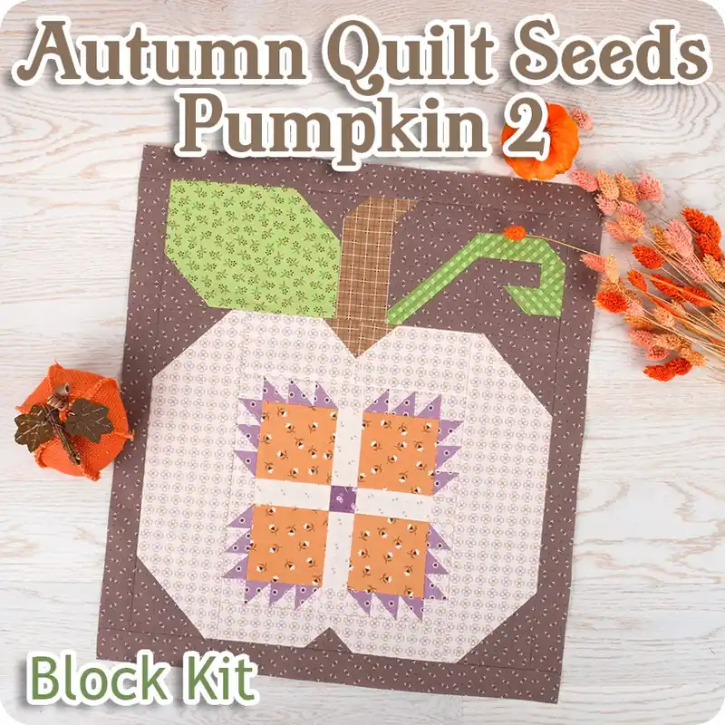 Free Delivery Autumn Quilt Seeds Pumpkin 2 Block Kit | Featuring Autumn by Lori Holt