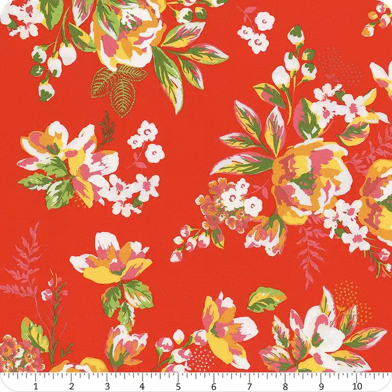 Picnic Florals Red Floral 108" Wide Yardage | SKU# WB14619-RED High Quality