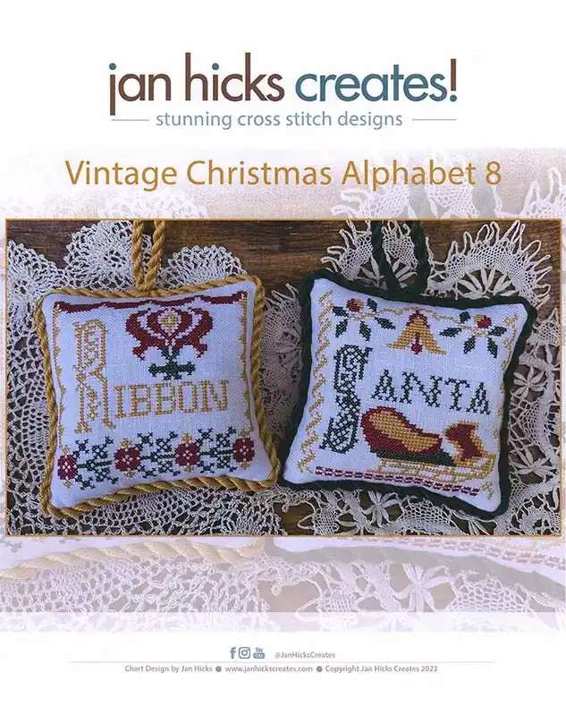 Special Discount Vintage Christmas Alphabet 8 Cross Stitch Pattern | Jan Hicks Creates!
