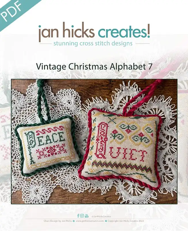 Next Day Delivery Vintage Christmas Alphabet 7 Downloadable PDF Cross Stitch Pattern | Jan Hicks Creates!