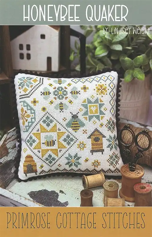 Express Delivery Honeybee Quaker Cross Stitch Pattern | Primrose Cottage Stitches