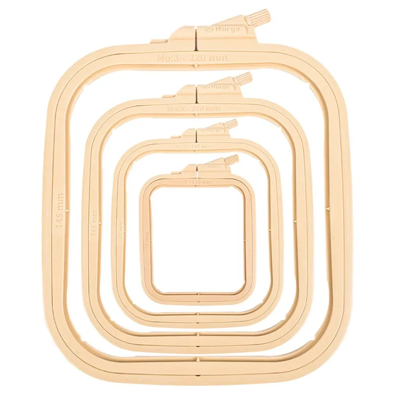 Markdown Set of Four Natural Brown Plastic Embroidery Hoops | Nurge #Set-NBrown