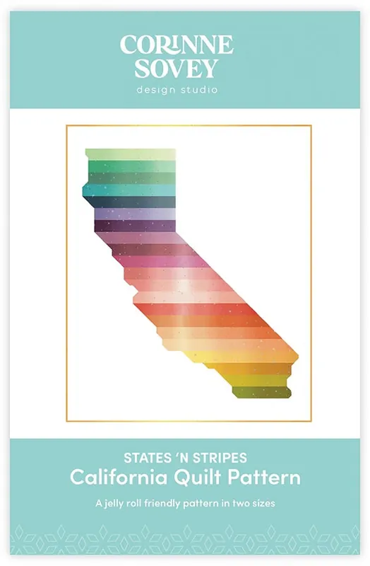 States 'N Stripes California Quilt Pattern | Corinne Sovey #CSDS-SNSCA815 While Supplies Last