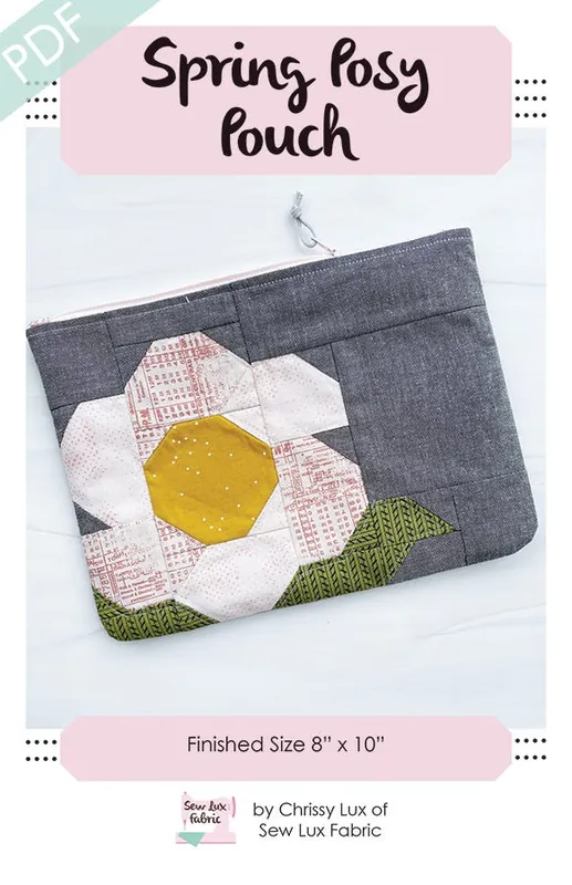 New Arrival Spring Posy Pouch Pouch Downloadable PDF Sewing Pattern | Sew Lux Fabric
