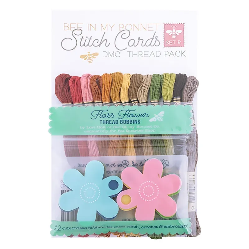 Clearance Lori Holt Bee in My Bonnet Stitch Cards Set R DMC Thread Pack & Floss Flower Thread Bobbins | Lori Holt of Bee in My Bonnet