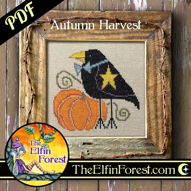 Express Delivery Autumn Harvest Downloadable PDF Cross Stitch Pattern | The Elfin Forest