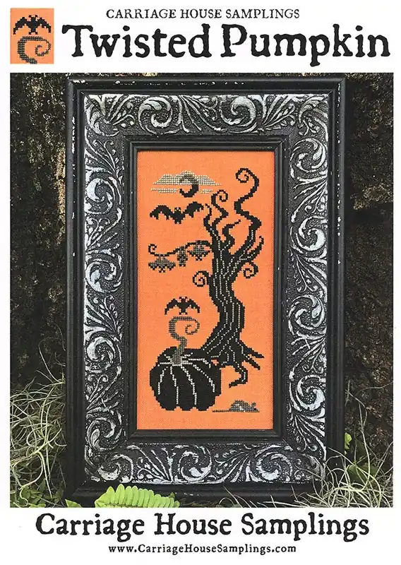 Twisted Pumpkin Cross Stitch Pattern | Carriage House Samplings High Quality