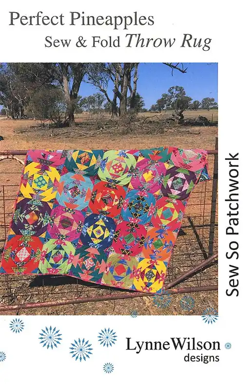 Bulk Order Perfect Pineapples Sew & Fold Throw Rug Quilt Pattern | Lynne Wilson Designs #LWD218