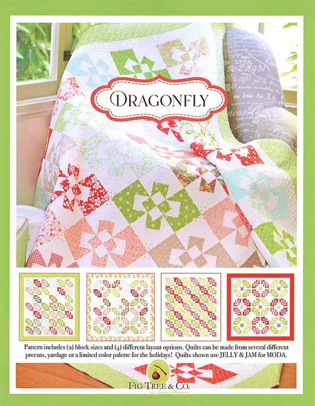 Sale Dragonfly Quilt Pattern | Fig Tree & Co. #FTQ-1973
