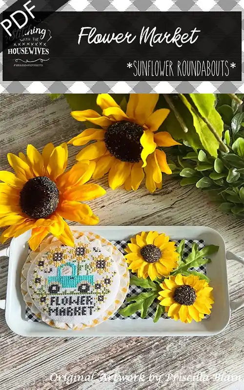 Bargain Flower Market Downloadable PDF Cross Stitch Pattern | Stitching with the Housewives RoundAbouts