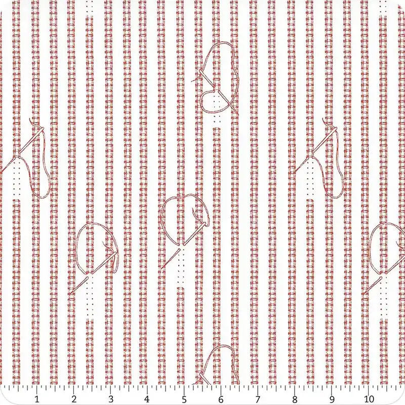 Grab Now Sew Journal Red Stitches Yardage | SKU# C13885-RED