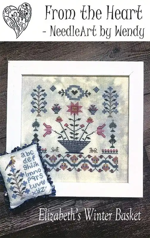 Limited Edition Elizabeth's Winter Basket Cross Stitch Pattern | From the Heart NeedleArt