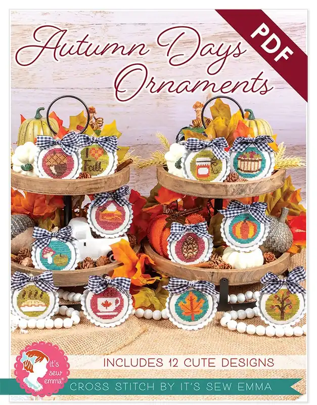 Deal Autumn Days Ornaments Downloadable PDF Cross Stitch Pattern | It's Sew Emma