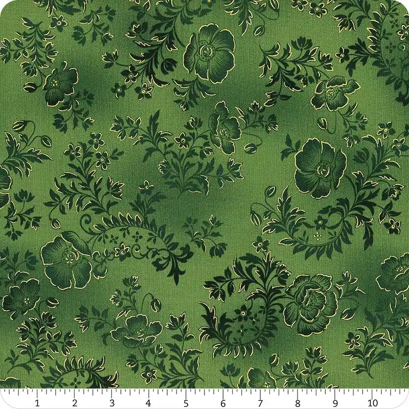 Direct From Factory Poppy Hill Grass Tonal Floral Yardage | SKU# 21858-47
