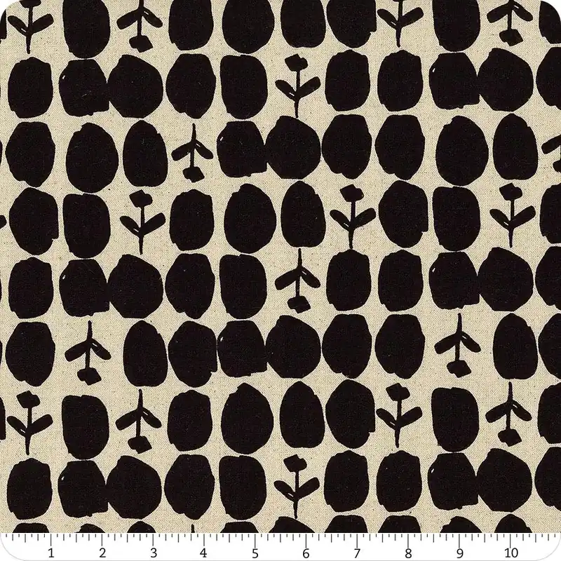 Direct From Manufacturer Cotton Flax Prints Black Stones Yardage | SKU# 850402D1-5