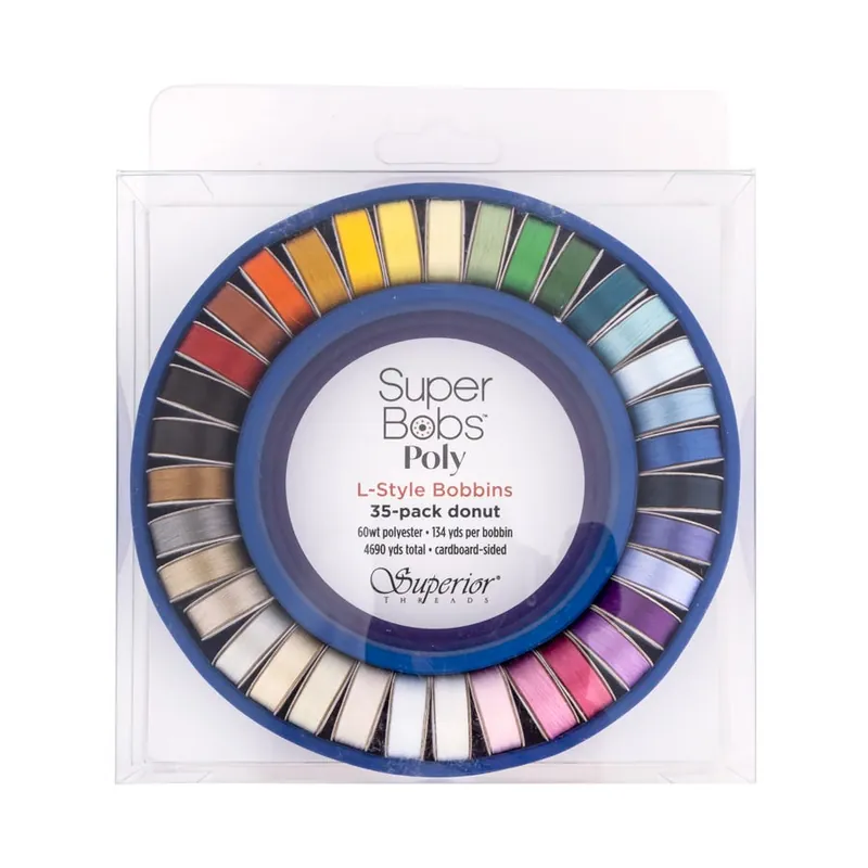 35 Pack L Style Donut Assorted SuperBobs Prewound Bobbins | Superior Threads #300-SBD-35 Time-Limited