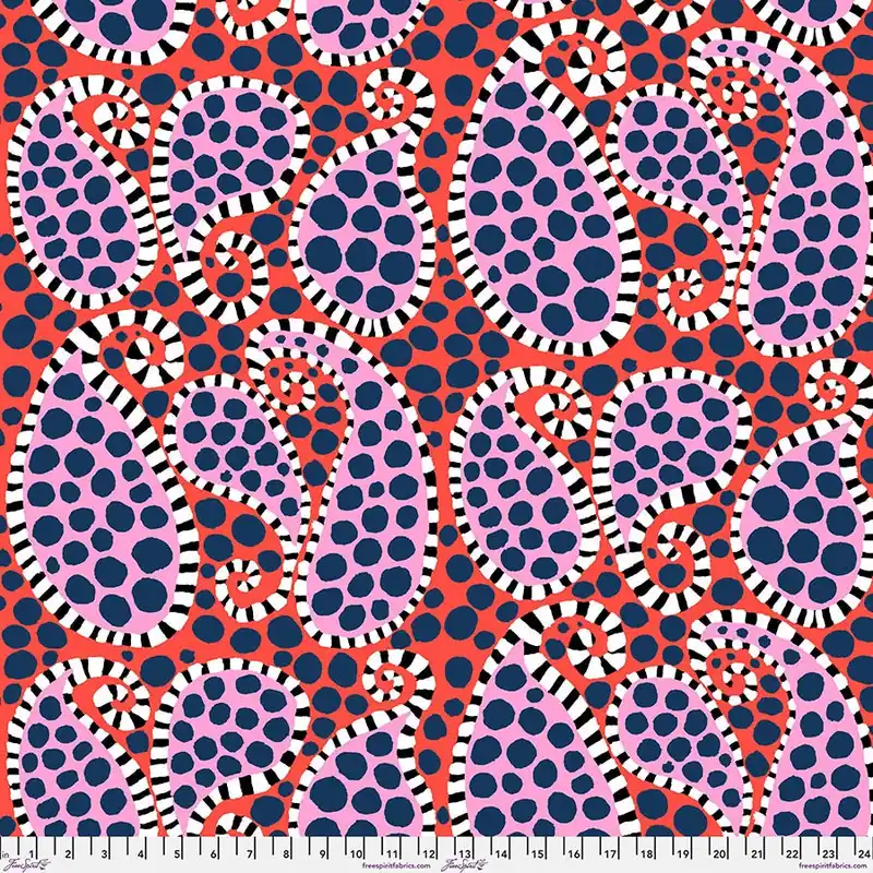 Buy Direct Kaffe Fassett Collective Black and White Paisley Dot Yardage | SKU# PWBM090-BLKWHT