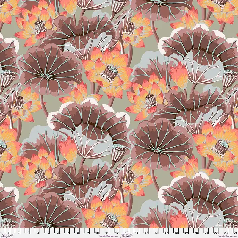 Kaffe Fassett Collective Antique Lake Blossoms Yardage | SKU# PWGP093-ANTIQUE Best Seller