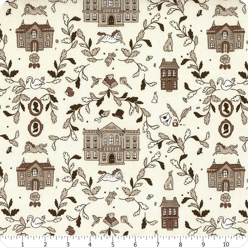 Jane Austen at Home: Pride & Prejudice Cream Pemberley Yardage | SKU# C13770-CREAM Seasonal Sale