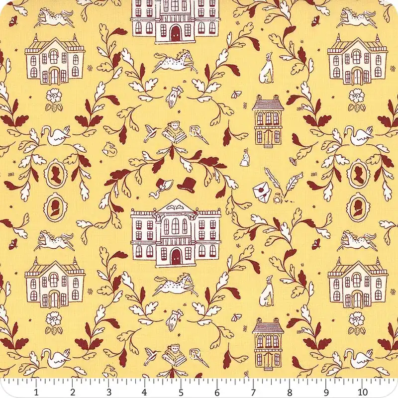 Jane Austen at Home: Pride & Prejudice Yellow Pemberley Yardage | SKU# C13770-YELLOW Grab Now