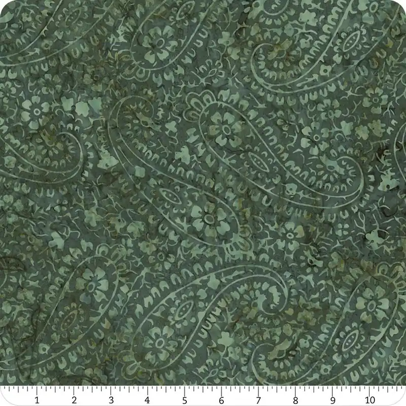 Honeycomb Tonga Batiks Thyme Floral Paisleys Yardage | SKU# B2329-THYME Reduced Price