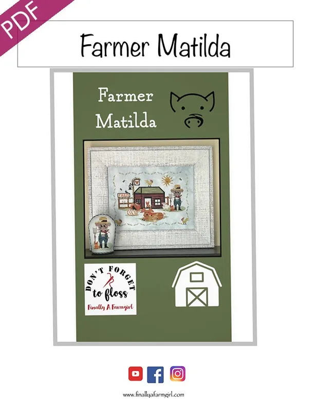Farmer Matilda Downloadable PDF Cross Stitch Pattern | Finally A Farmgirl Hassle-Free Returns