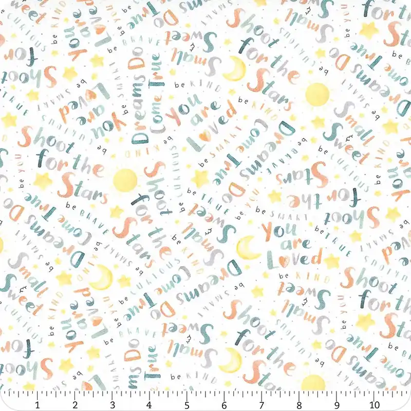 Wish & Wonder Multi Text Digitally Printed Yardage | SKU# CD2499-MULTI Exclusive