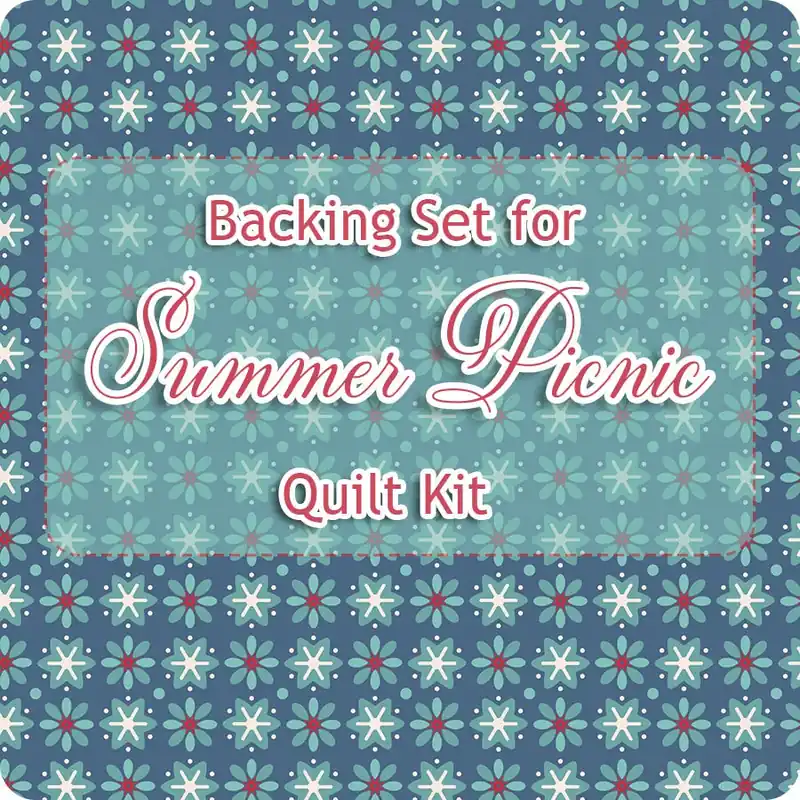 Exclusive Backing Set for Summer Picnic Quilt Kit | 7.375 yards of SKU# C16087-DENIM