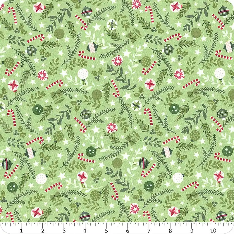A Quilty Little Christmas Green Ornaments Yardage | SKU# MAS10576-G Buy Today