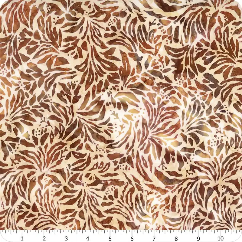 Best Price Driftwood Batiks Nutmeg Floral Stems Yardage | SKU# V2557-168