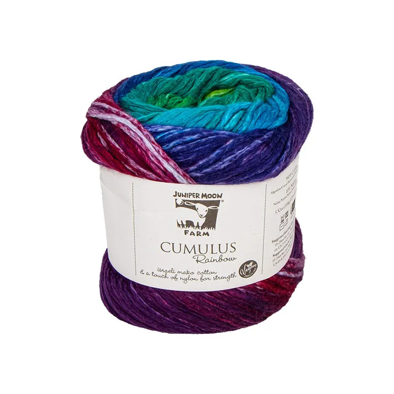 Aurora Borealis Cumulus Rainbow Cotton Blend Yarn | Juniper Moon Farm #K-CUMR-201 Top Rated