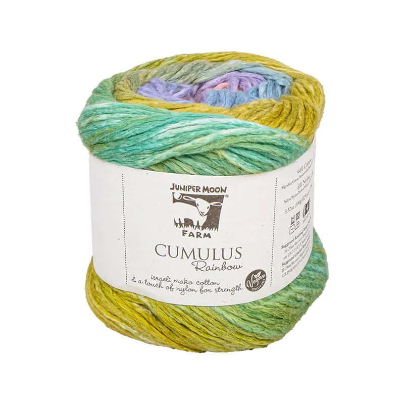 Lotus Flower Cumulus Rainbow Cotton Blend Yarn | Juniper Moon Farm #K-CUMR-205 Weekend Sale