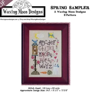 Wholesale Spring Sampler Downloadable PDF Cross Stitch Pattern | Waxing Moon Designs