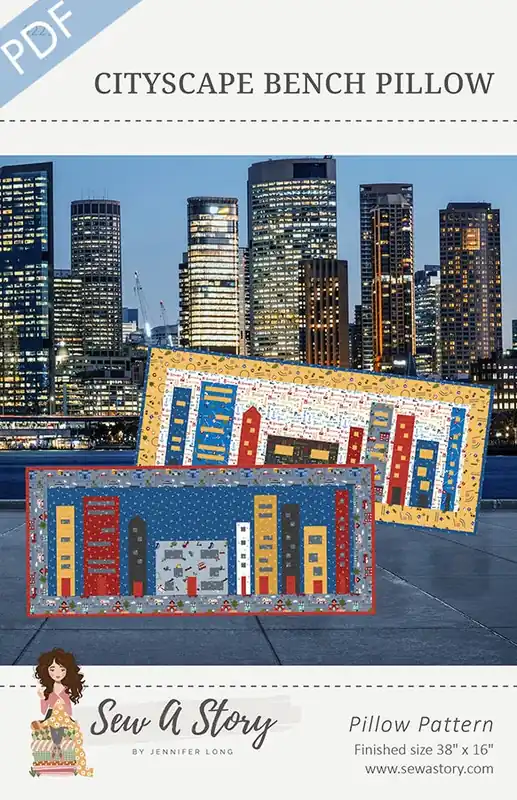 Low Price Cityscape Bench Pillow Downloadable PDF Sewing Pattern | Sew a Story