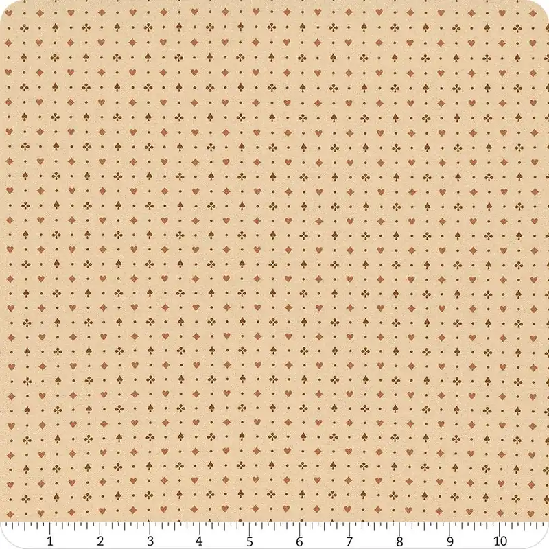 Viral Carrie's Caramels & Creams Tan Playing Card Symbols Yardage | SKU# R101018D-TAN